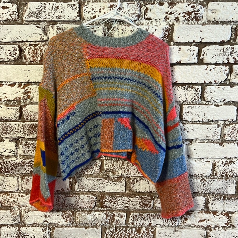 Sincerely Jules Blue and Pink Crew Neck Sweater